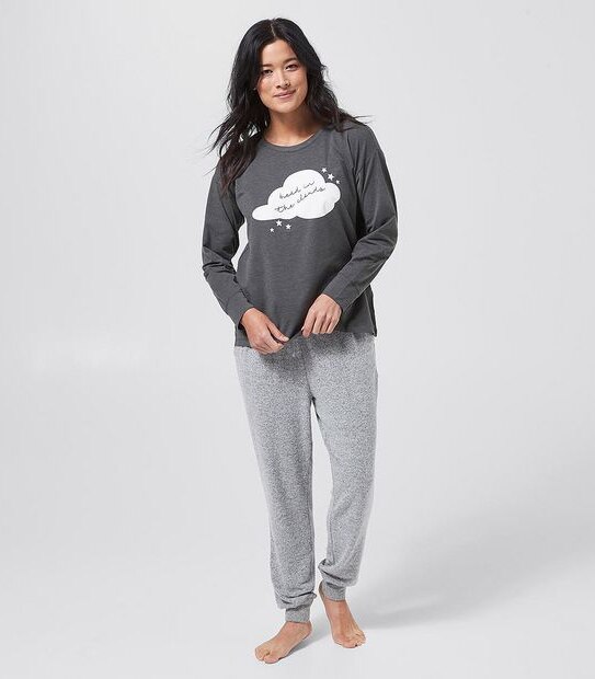 Printed Sleep T-Shirt - Charcoal Grey Celestial