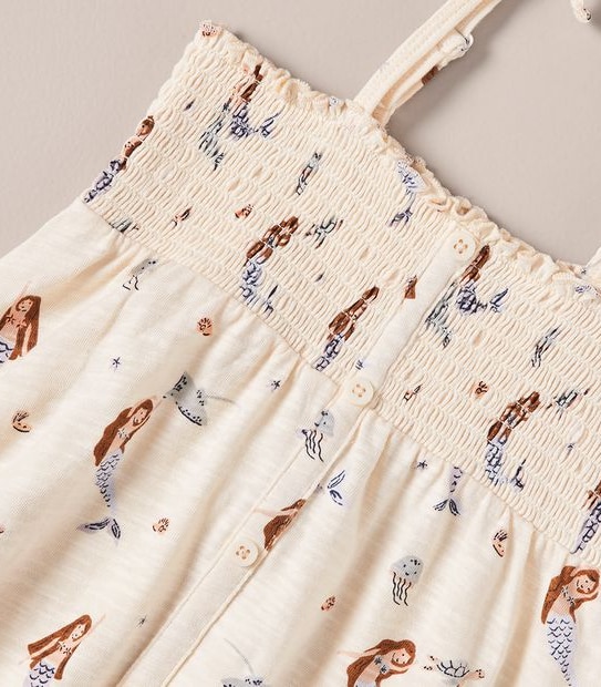 Shirred Button Front Dress