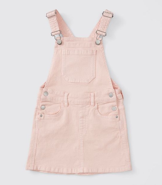 Girls Denim Pinafore - Pink