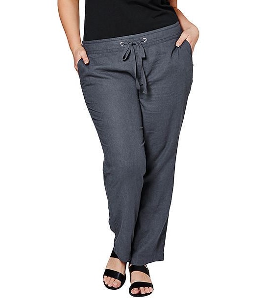 Belle Curve Drawstring Linen Pants
