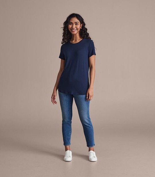 Modal/Elastane Crew Neck T-Shirt 2 of 6