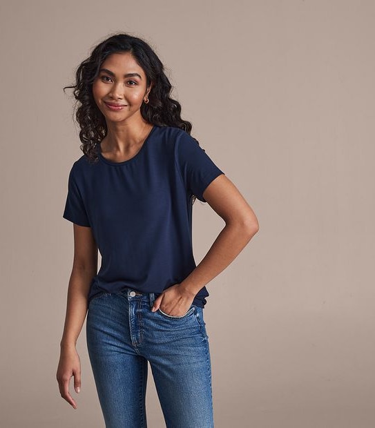 Modal/Elastane Crew Neck T-Shirt 4 of 6