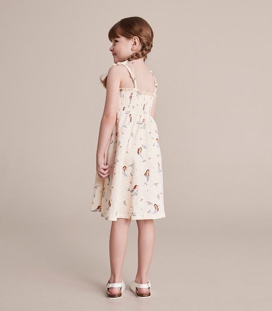 Shirred Button Front Dress
