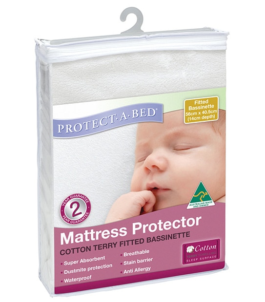 Protect-A-Bed Terry Bassinet Mattress Protector Fitted 