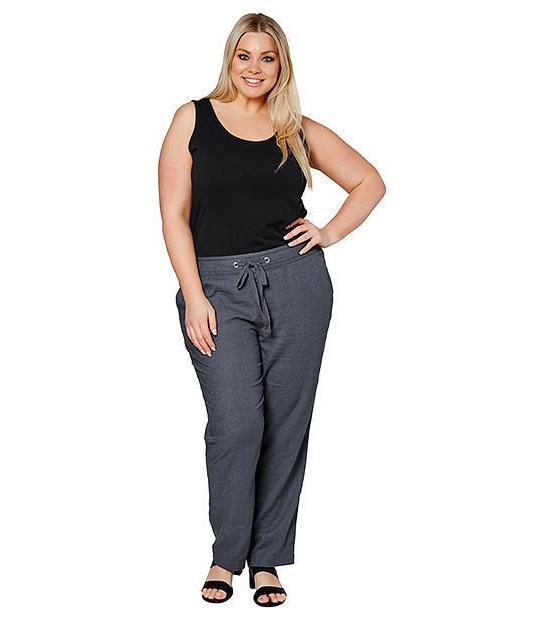 Belle Curve Drawstring Linen Pants