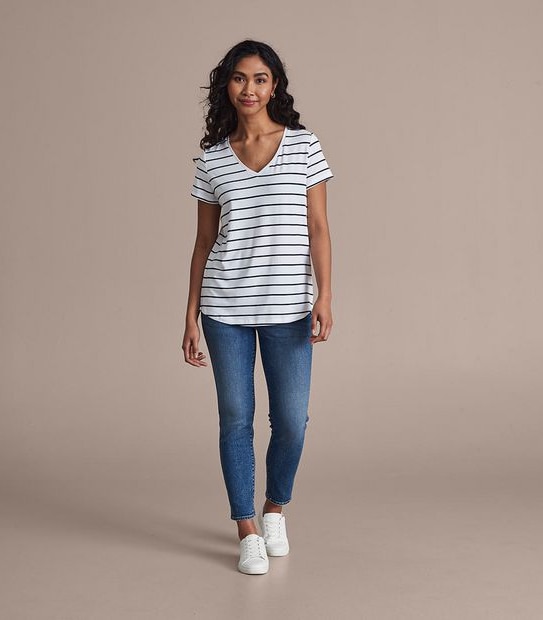 Modal/Elastane V-Neck T-Shirt