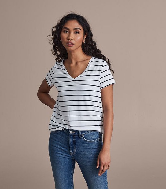Modal/Elastane V-Neck T-Shirt