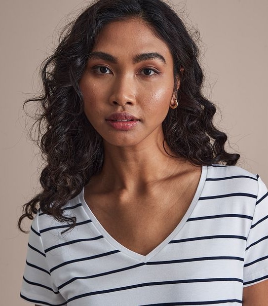 Modal/Elastane V-Neck T-Shirt