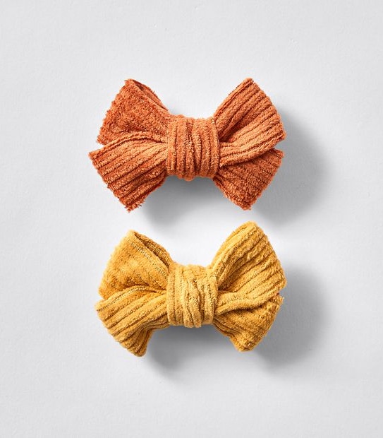 2 Pack Cord Bow Hair Clips