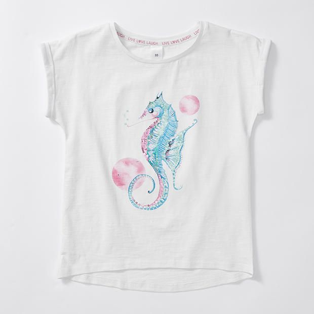 Sequin Seahorse Print T-Shirt Sequin Seahorse Print T-Shirt