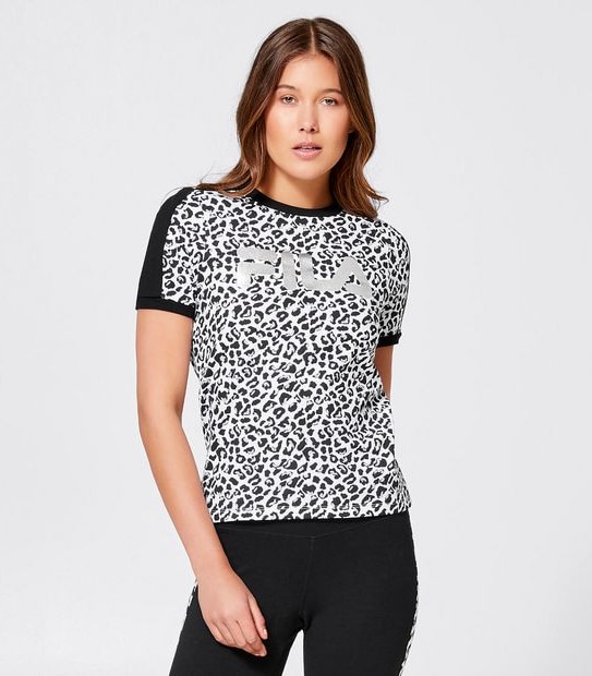 Fila Augusta Ringer T-Shirt - Leopard
