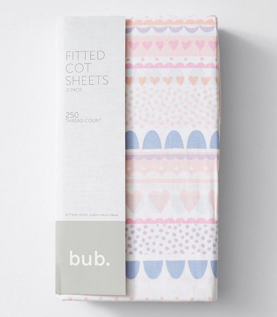 2 Pack Fitted Cot Sheets Target Australia