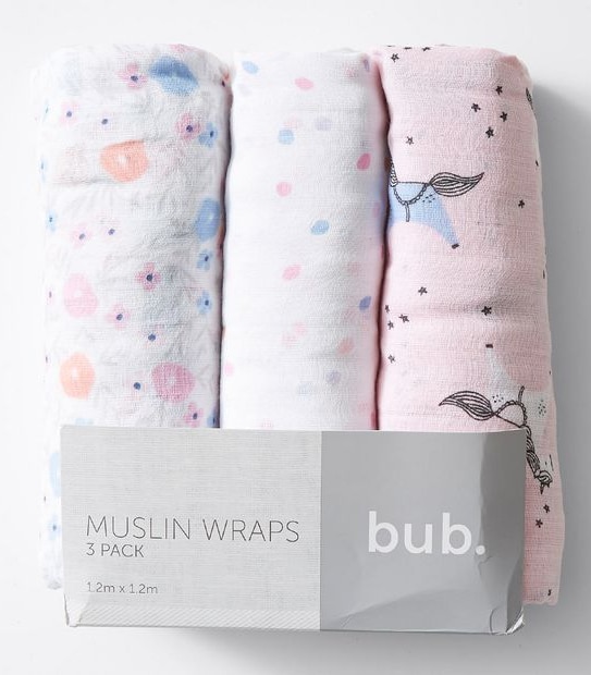 3 Pack Muslin Wraps