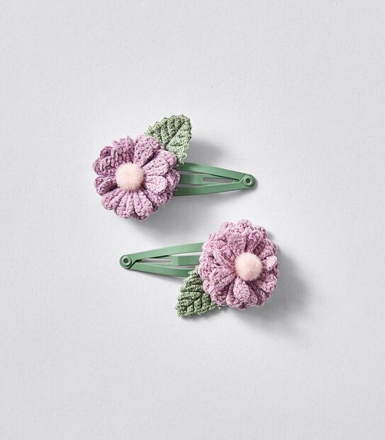 2 Pack Flower Hair Clips