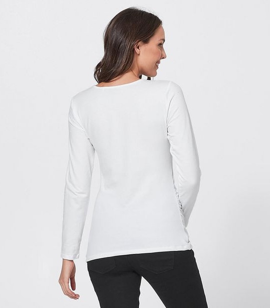 Maternity Long Sleeve Organic T-Shirt - White