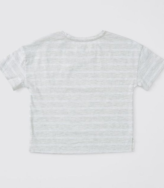 Girls Textured Cotton T-shirt - Grey