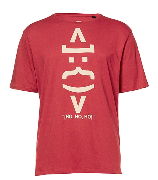 Men's Emoji Printed Short Sleeve T-Shirt - Red