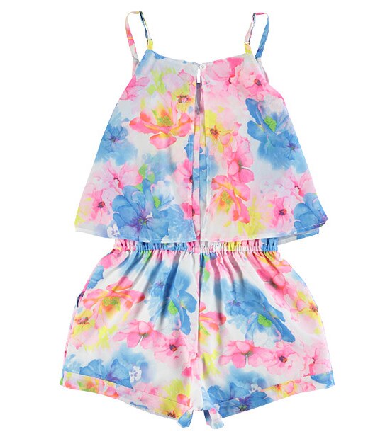 Girls' Layered Floral Print Playsuit