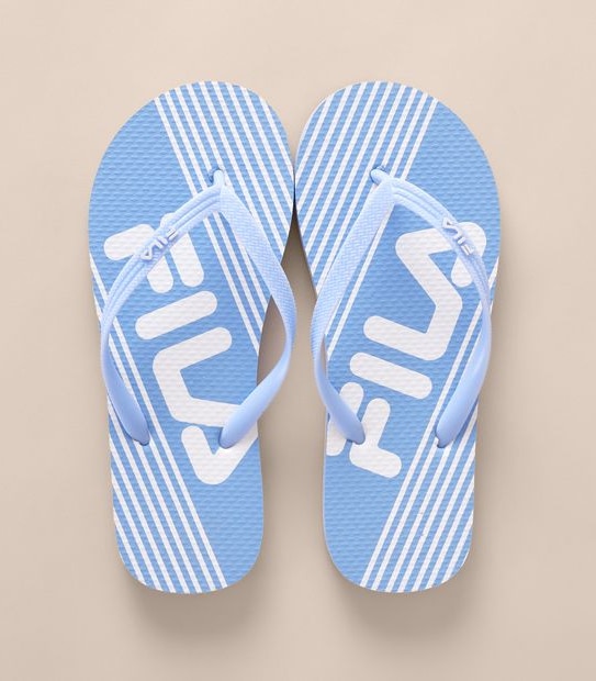 Fila Womens Pozzuoli Blue Spliced Stripe Thongs
