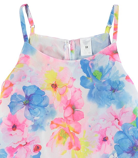 Girls' Layered Floral Print Playsuit
