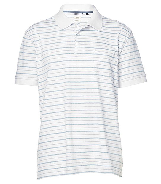 Men's Striped Polo Shirt - White
