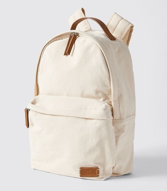 Round Top Canvas Backpack - Natural