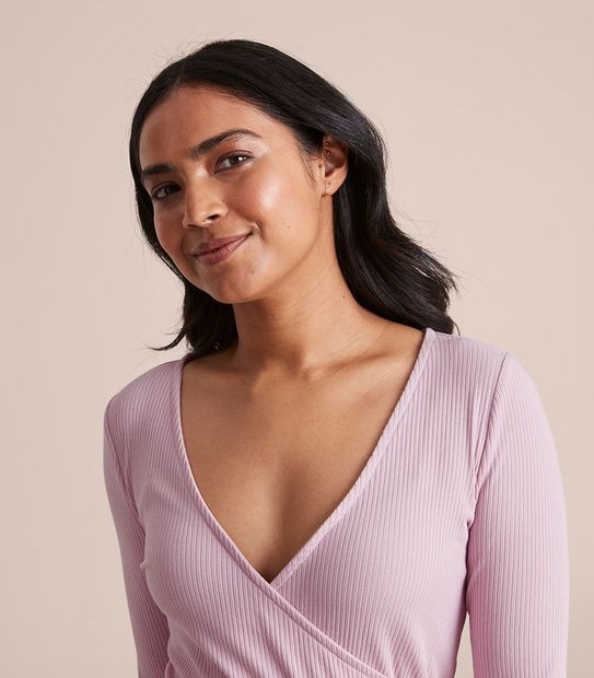 Dannii Minogue Petites Rib Wrap Top