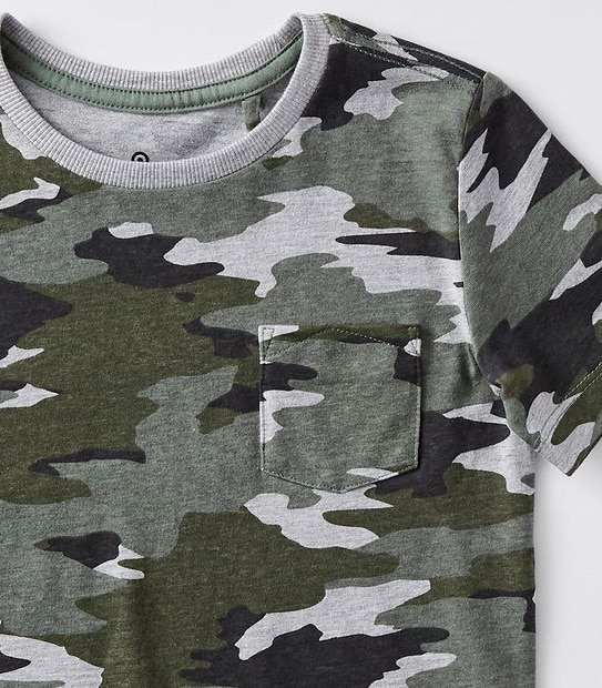 Camouflage Print T-shirt - Green Camo