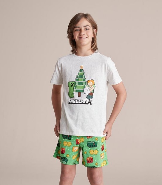 Christmas Minecraft Cotton Pyjama Set