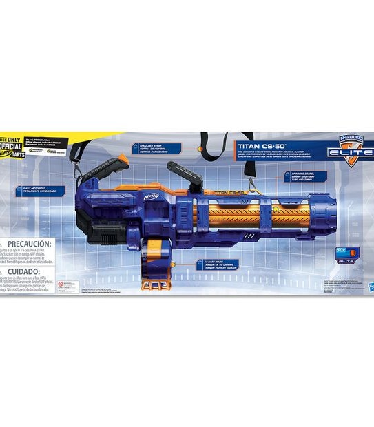 NERF Elite Titan CS 50 Blaster With 50 Official Darts Ages 8+ Toy