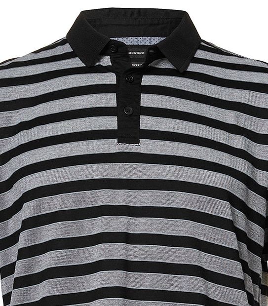 Men's Limited Editions Striped Polo Shirt - Black