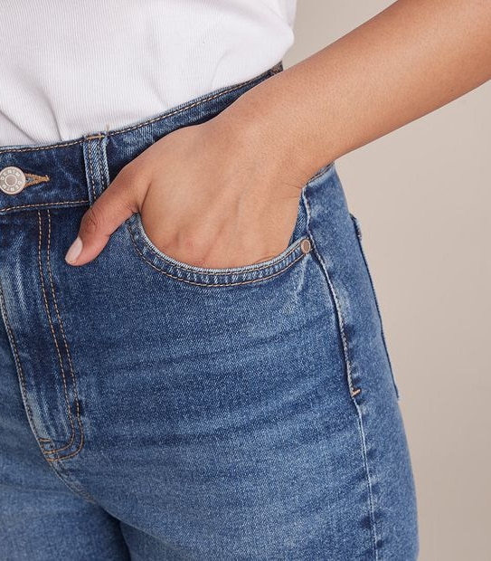 Kelsey Wide Leg High Rise Crop Length Denim Jeans