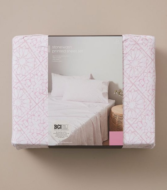 Stonewash Printed Sheet Set - Maddox - Double Bed 5 of 5