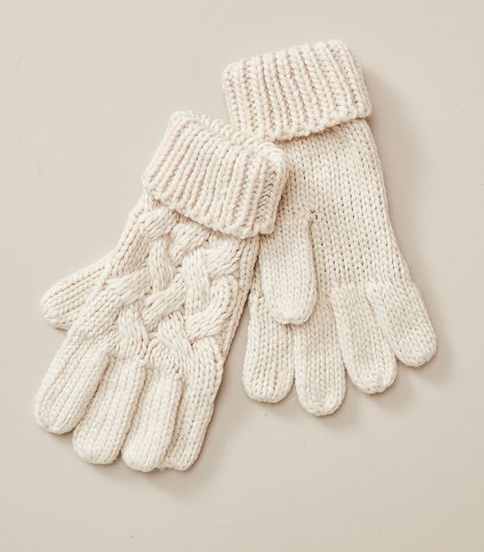 Womens Cable Knit Gloves