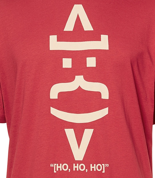Men's Emoji Printed Short Sleeve T-Shirt - Red
