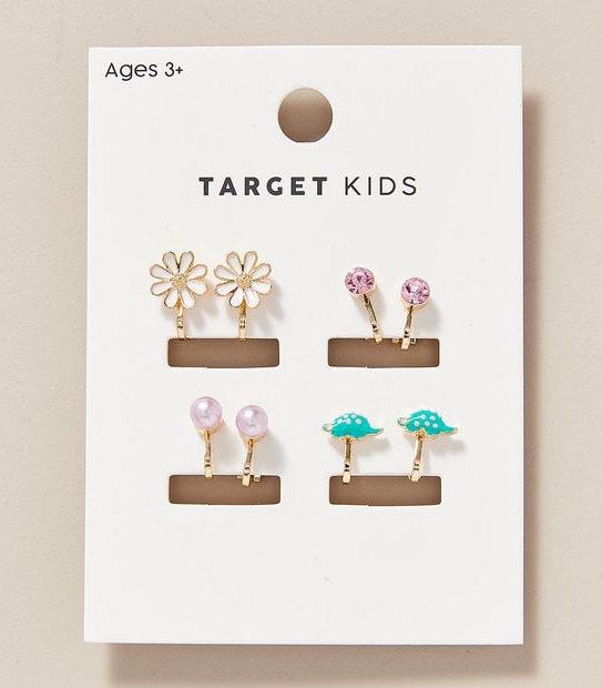 4 Pack Dino Clip-On Earrings