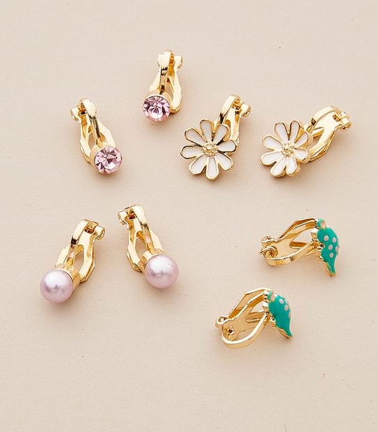 4 Pack Dino Clip-On Earrings