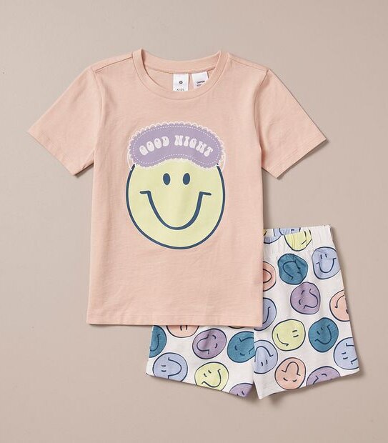 Kids Family Matching Happy Face Cotton Pyjama Set 3 of 5