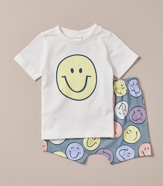 Unsiex Baby Family Matching Happy Face Cotton Pyjama Set
