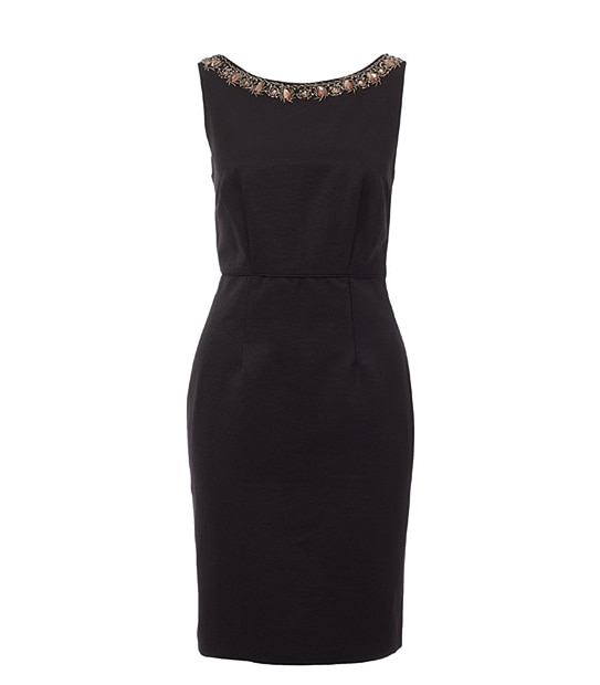 Beaded Neckline Evening Dress