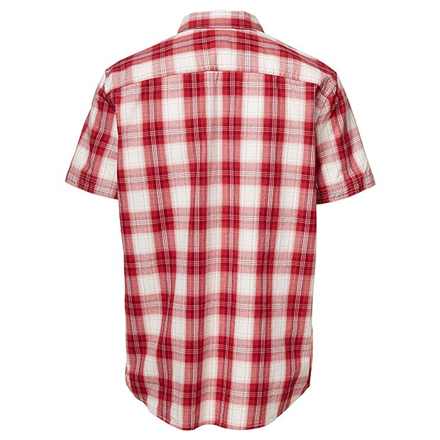 Men's Short Sleeve Check Shirt - Red 