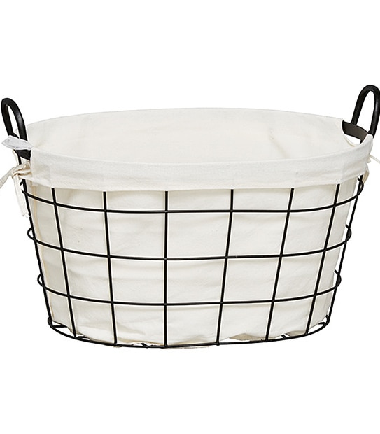 Metal Laundry Basket - Black