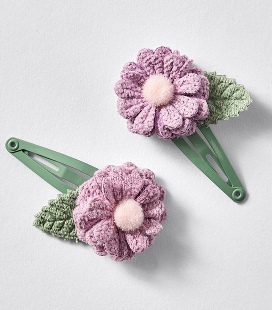 2 Pack Flower Hair Clips