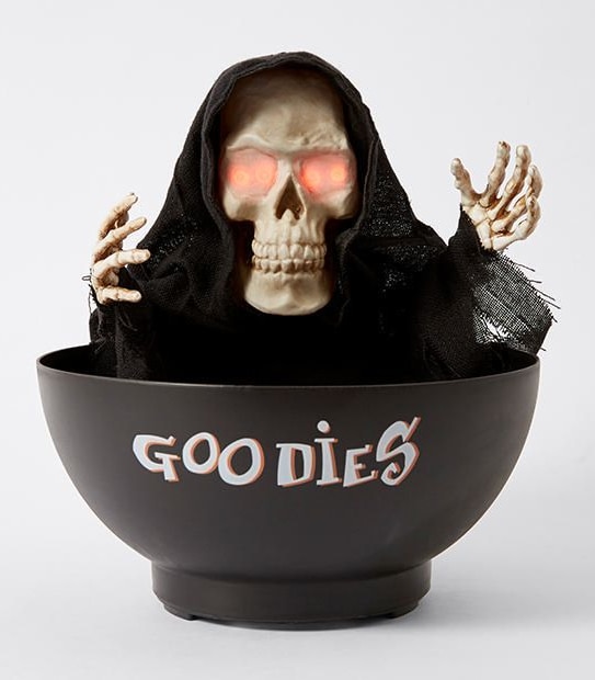 Halloween Animated Skull Candy Bowl