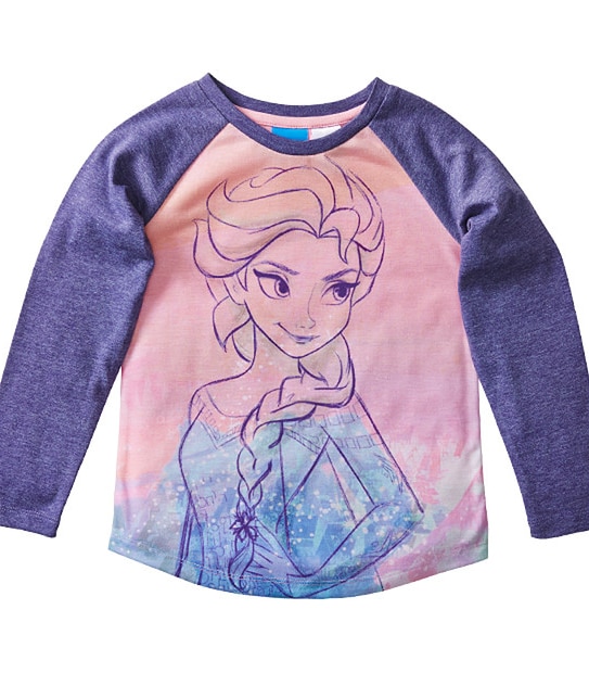 Disney Frozen Elsa Sketch Print Long Sleeve Top