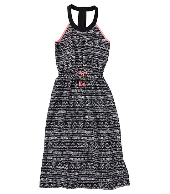 Girls' Printed Midi Dress