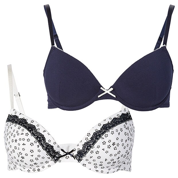 Lily Loves 2 Pack Plunge Bras - Peacoat/White Lily Loves 2 Pack Plunge Bras - Peacoat/White