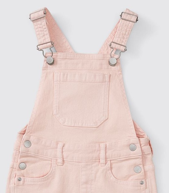Girls Denim Pinafore - Pink