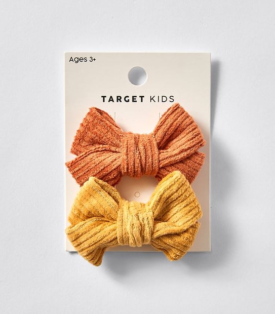 2 Pack Cord Bow Hair Clips
