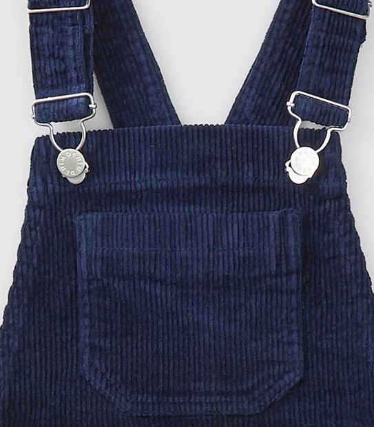 Girls Cord Pinafore - Navy Blue